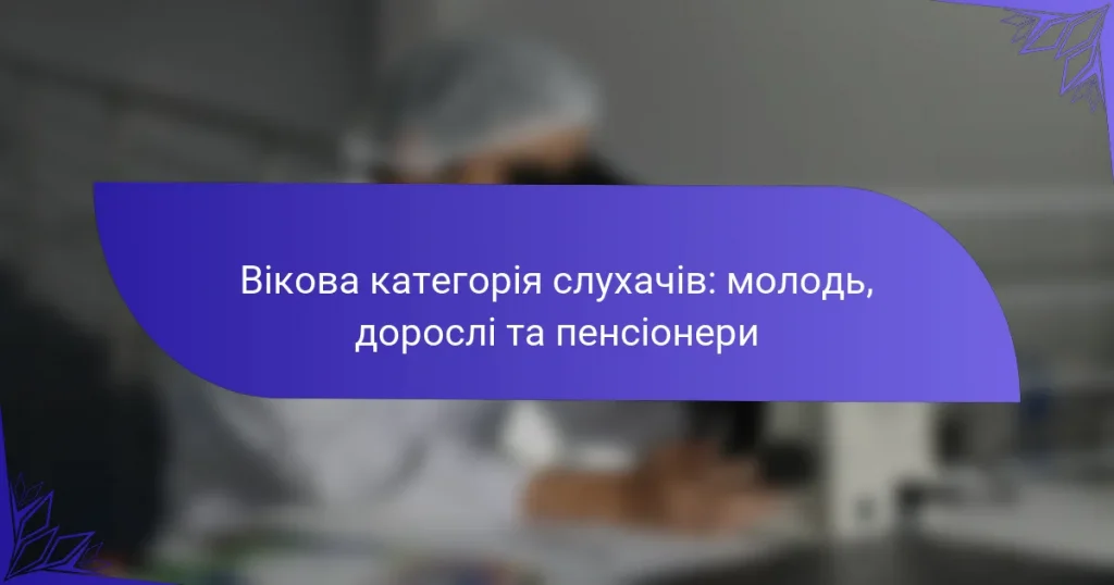 Вікова категорія слухачів: молодь, дорослі та пенсіонери