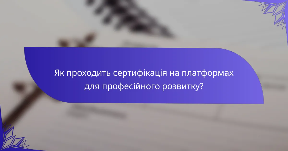 Як проходить сертифікація на платформах для професійного розвитку?